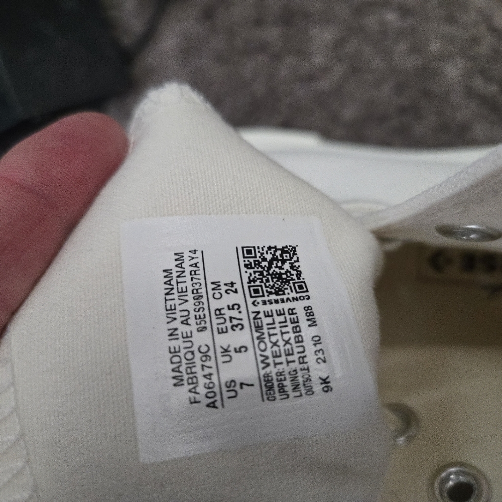 Chuck 70 De Luxe Wedges Women Size 7 White Out 102025 - Picture 8 of 8